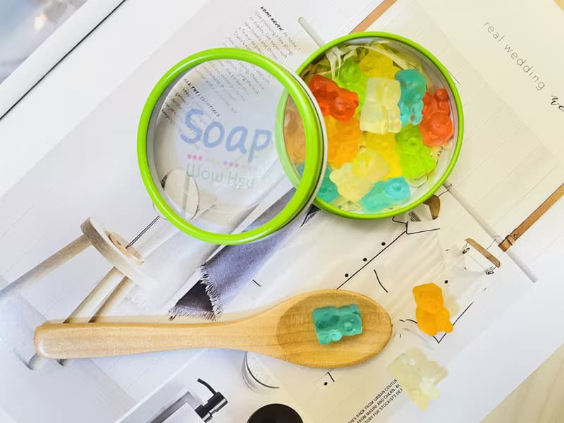 【24h出貨】小熊糖果精油皂∣大盒送禮物袋*超迷你皂盒 增量35顆