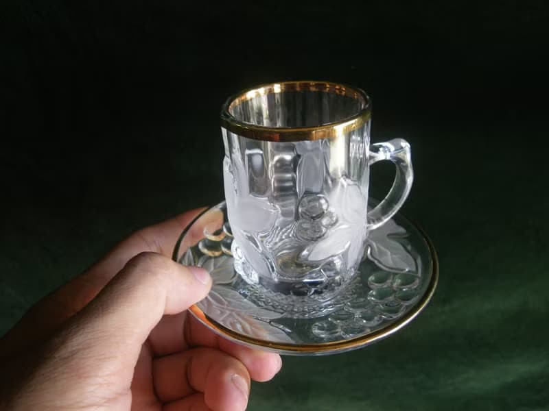 【老時光 OLD-TIME】早期日本製玻璃咖啡杯組(一杯一盤為一組)