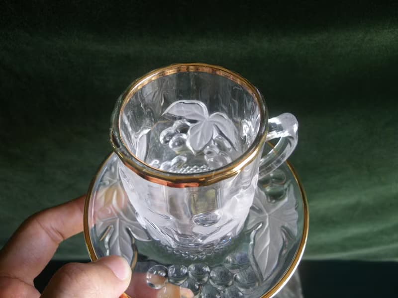 【老時光 OLD-TIME】早期日本製玻璃咖啡杯組(一杯一盤為一組)