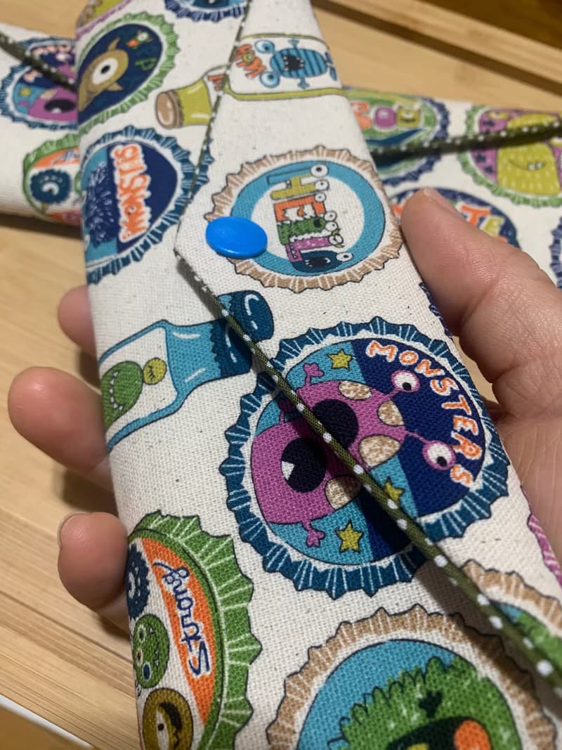 文青風環保純棉筷袋 ~ 有怪獸 質樸原麻 日本 潮物 收納 手作餐具