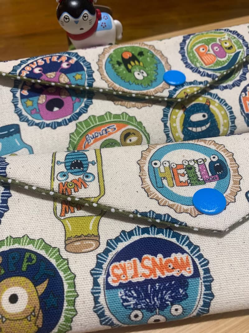 文青風環保純棉筷袋 ~ 有怪獸 質樸原麻 日本 潮物 收納 手作餐具