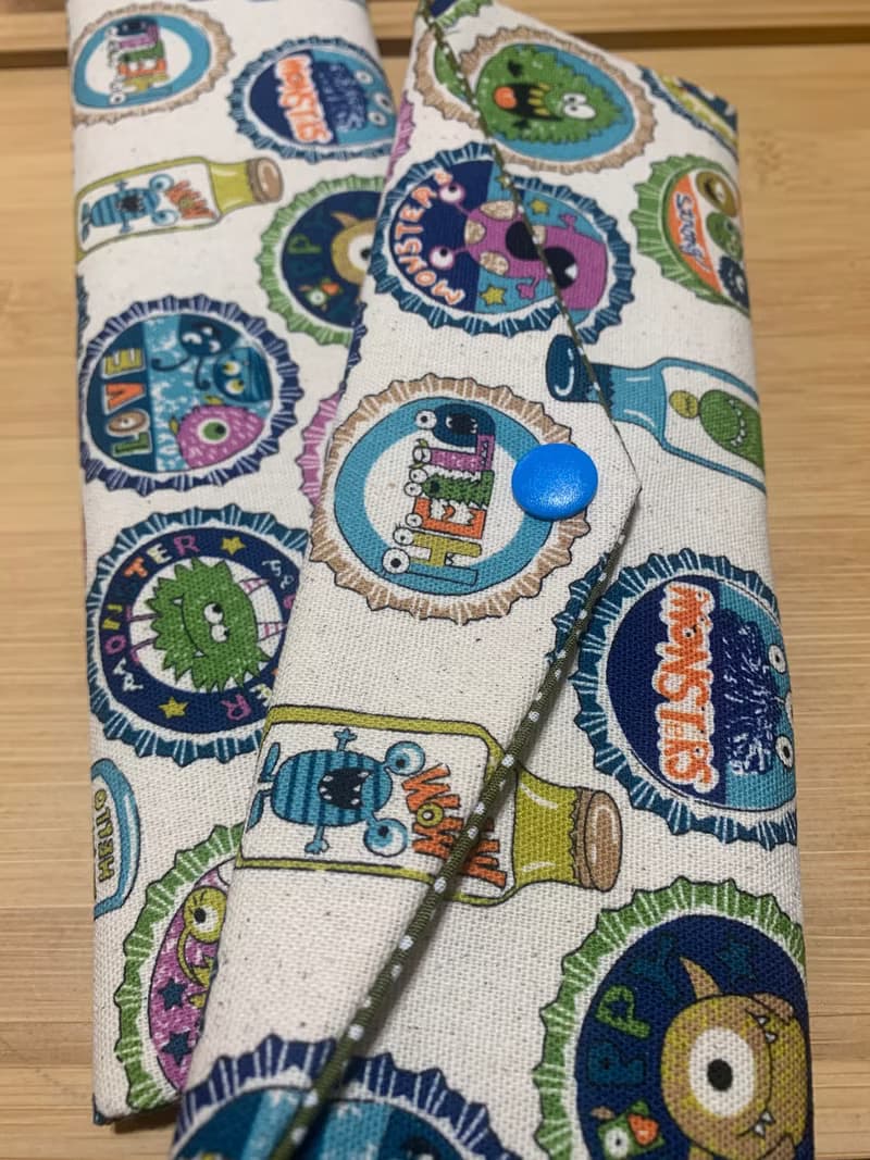 文青風環保純棉筷袋 ~ 有怪獸 質樸原麻 日本 潮物 收納 手作餐具