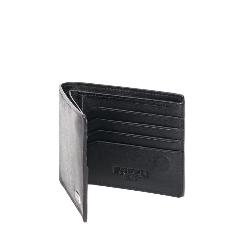 【FREED】紳士極潤頭層納帕(Nappa)真皮短夾-黑色 父親節 七夕