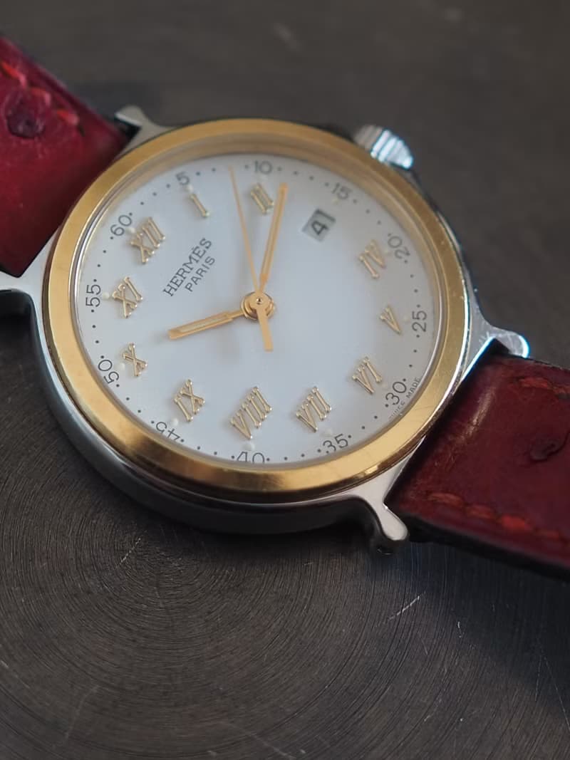 HERMES エルメス キャリック ウォッチ 腕時計 ゴールド シルバー ヴィンテージ
