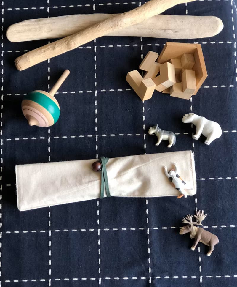 Weimom s微茫布創 - 粗胚布屋形布捲 - 筆袋、筷套、環保餐具袋