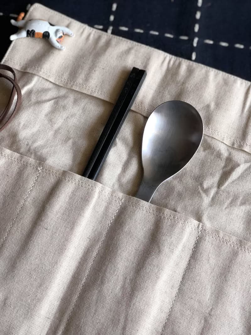 Weimom s微茫布創 - 粗胚布屋形布捲 - 筆袋、筷套、環保餐具袋