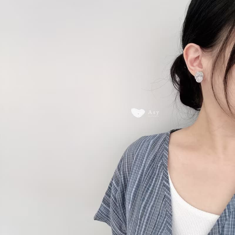 微閃日常系列 - 疊疊圈刺繡耳環