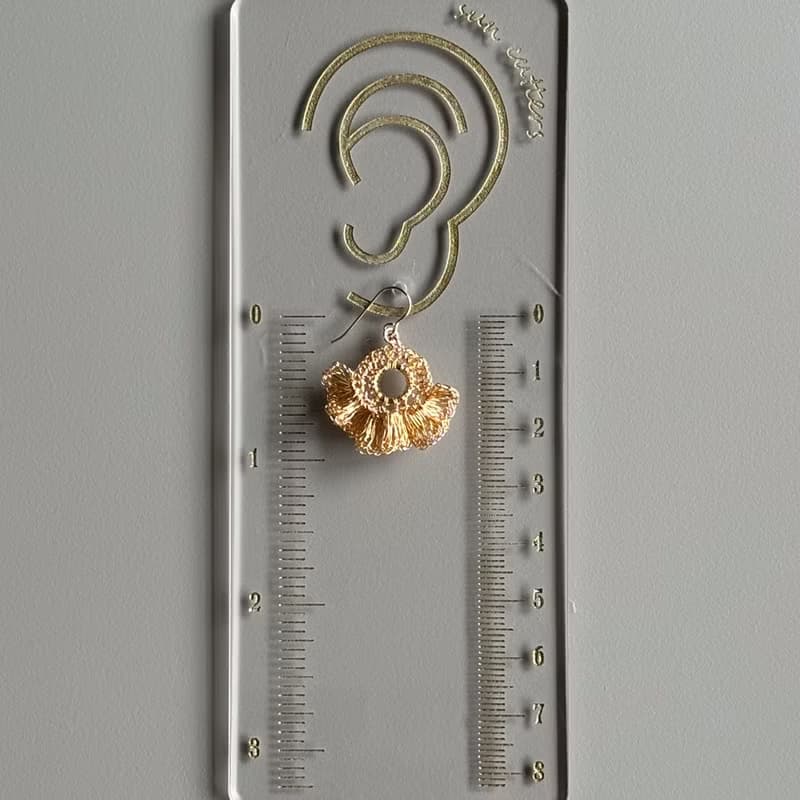 金魚尾巴 鏤空編織耳環