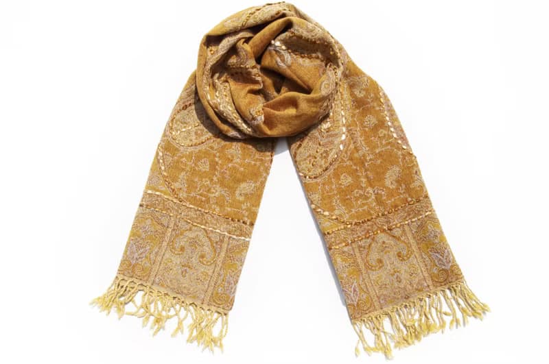 喀什米爾Cashmere/水煮羊毛披肩/針織圍巾/刺繡圍巾/羊絨披巾-花