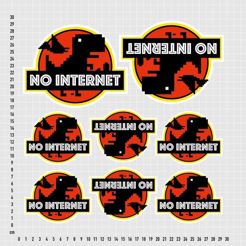 No Internet 防水貼紙組合 可貼筆電 行李箱 汽機車 061