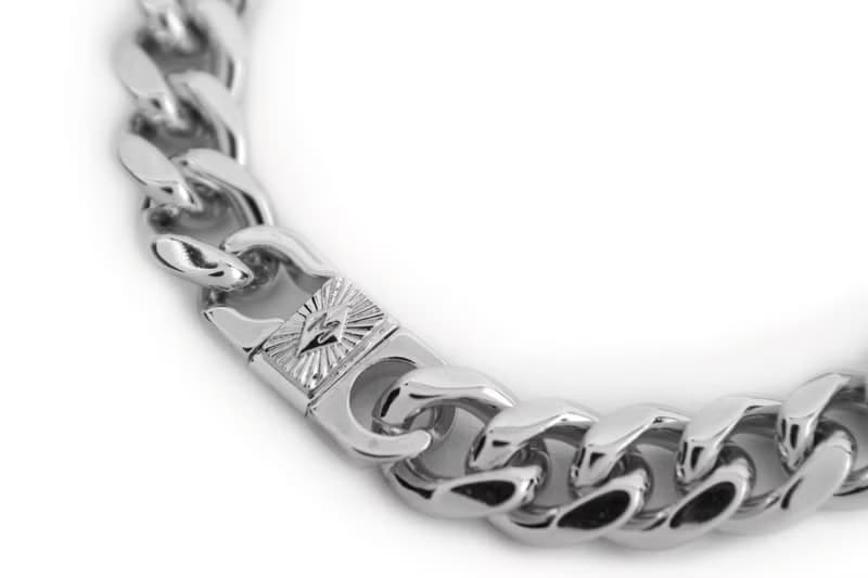 【METALIZE】"M" Tag Metal Bracelet 放射M字方牌雙色金屬手鍊(白金)