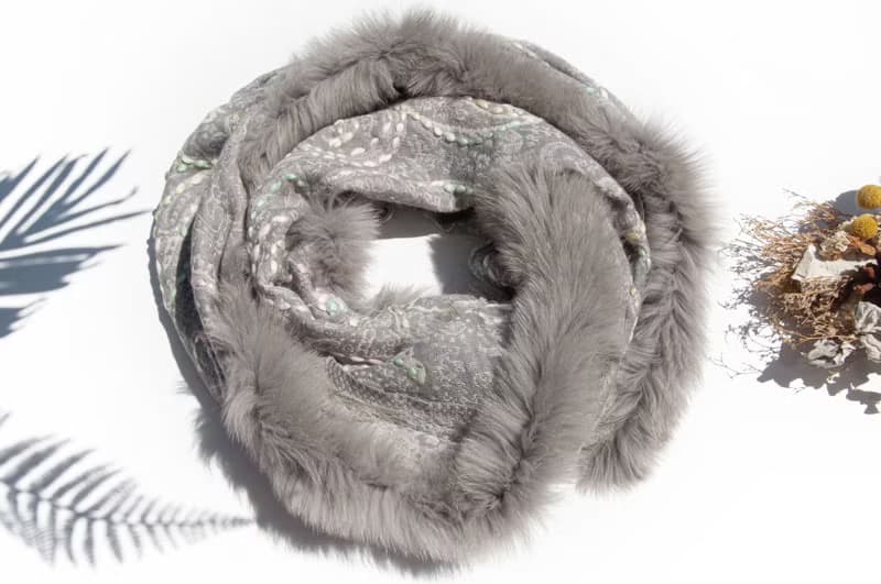 喀什米爾Cashmere/水煮羊毛披肩/針織圍巾/刺繡圍巾/羊絨披巾-花