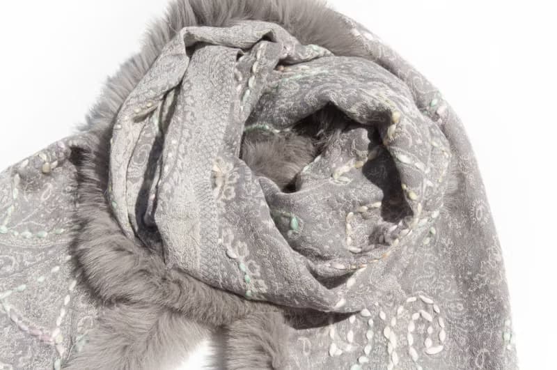 喀什米爾Cashmere/水煮羊毛披肩/針織圍巾/刺繡圍巾/羊絨披巾-花