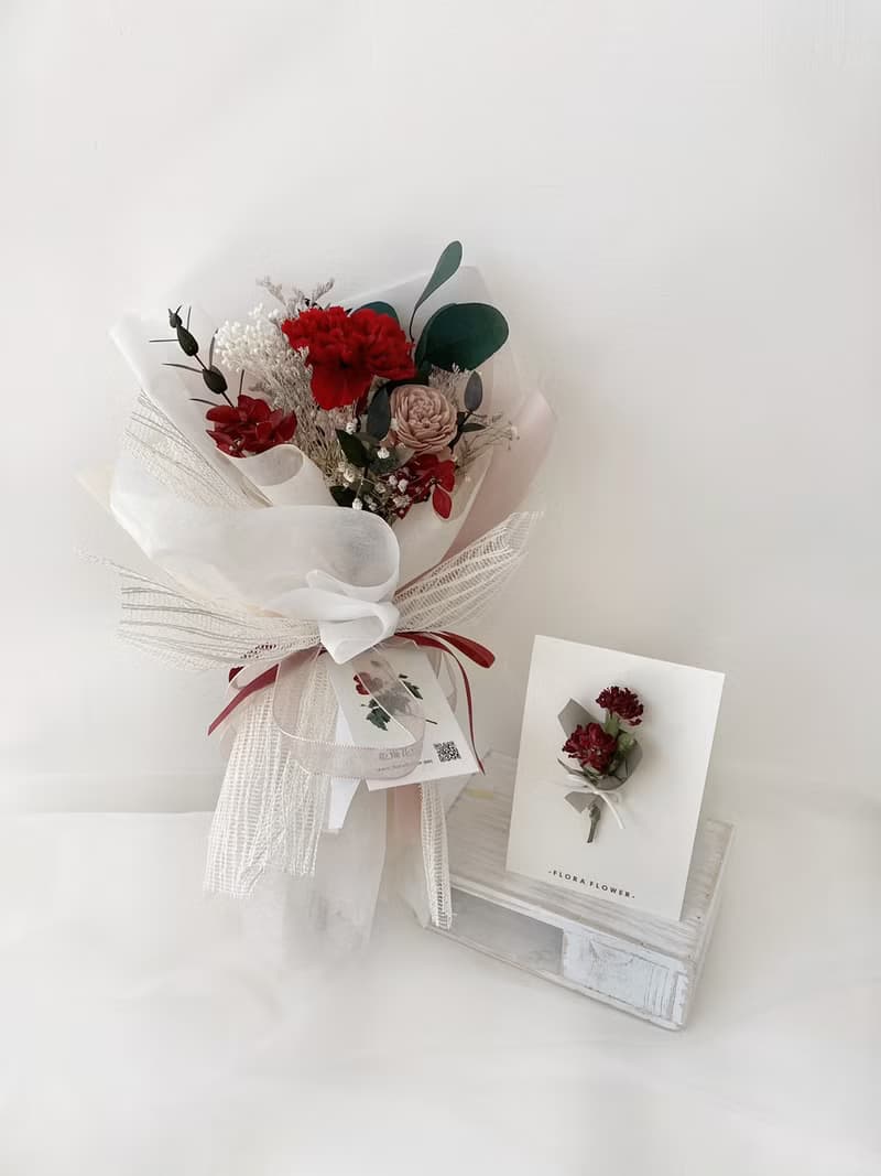 Flora Flower永生康乃馨花束-獻給母親節的康乃馨(紅)