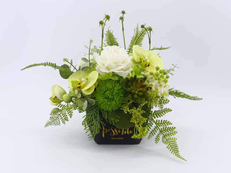 好好生活白玫瑰蝴蝶蘭香氛紙袋花禮/入厝禮/開幕/喬遷/送禮/植栽