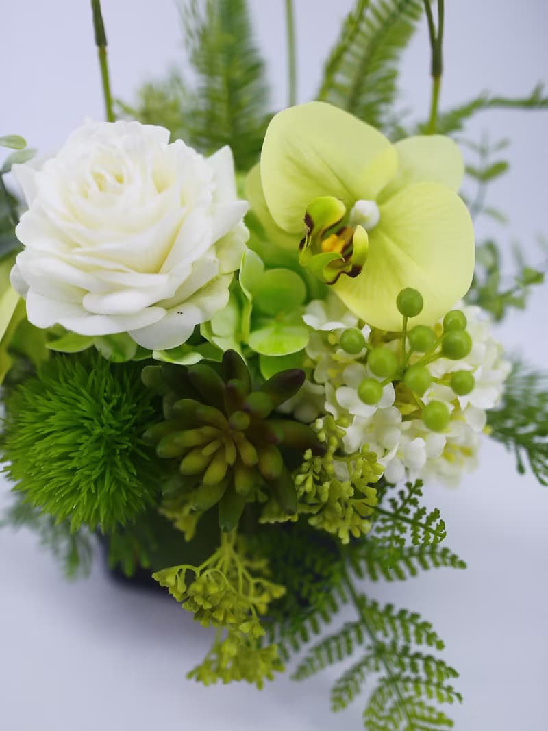 好好生活白玫瑰蝴蝶蘭香氛紙袋花禮/入厝禮/開幕/喬遷/送禮/植栽