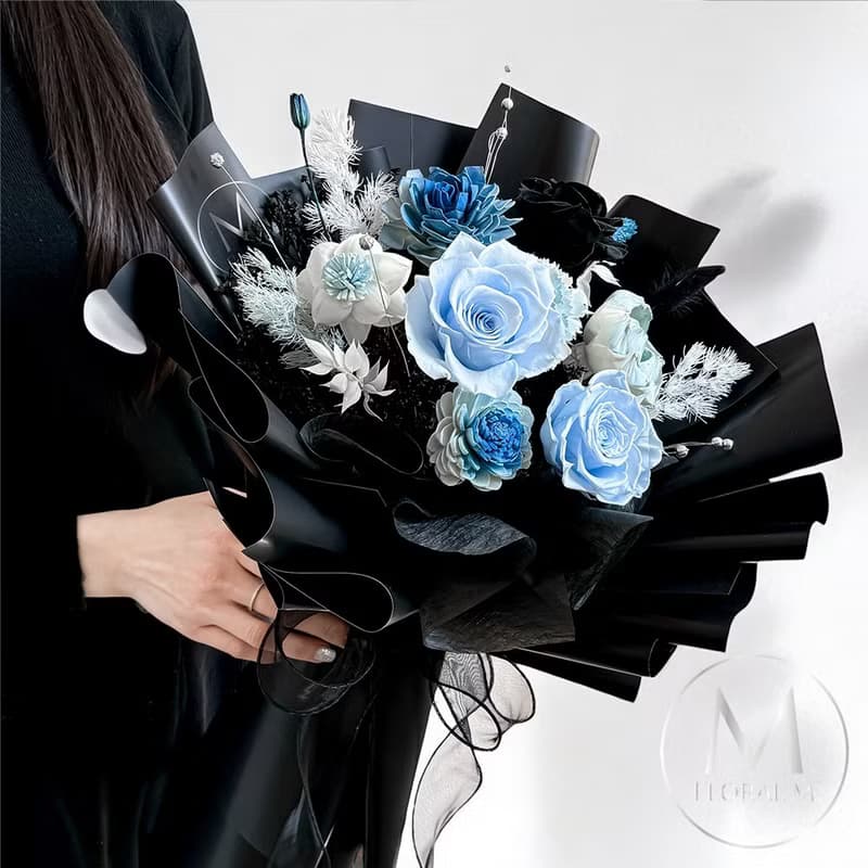 海洋之吻永生花束永生花束(贈送5ml香氛油)