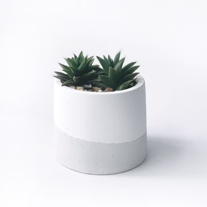 (現貨) 白灰漸層系列 | 黑舌 五重塔 圓形漸層水泥多肉植栽