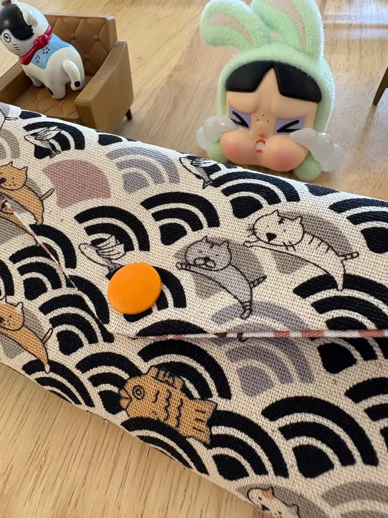 文青風環保純棉筷袋 喵喵樂悠遊 原胚咖啡 日本 潮物 收納 手作餐