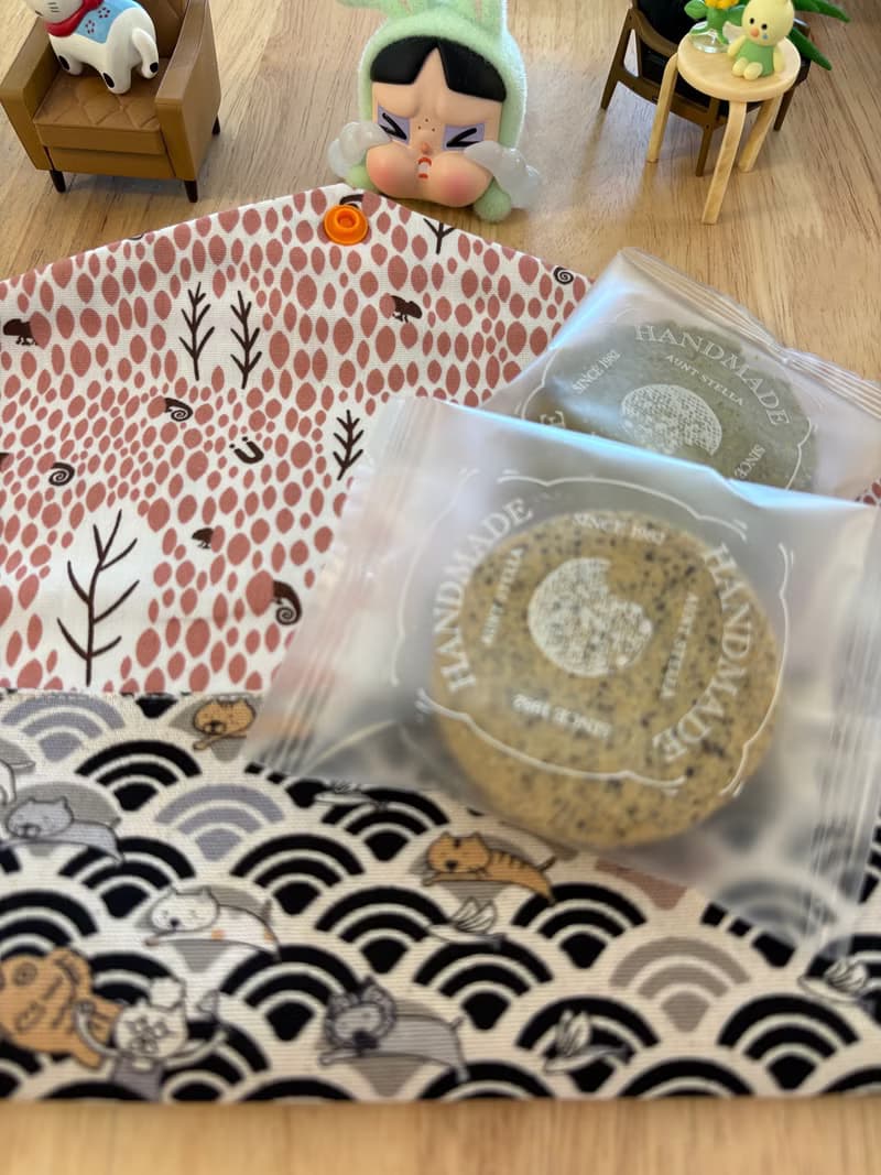 文青風環保純棉筷袋 喵喵樂悠遊 原胚咖啡 日本 潮物 收納 手作餐