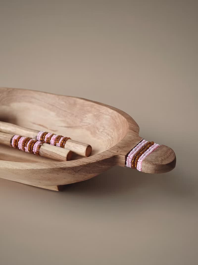 手工橄欖木裝飾木托盤套裝