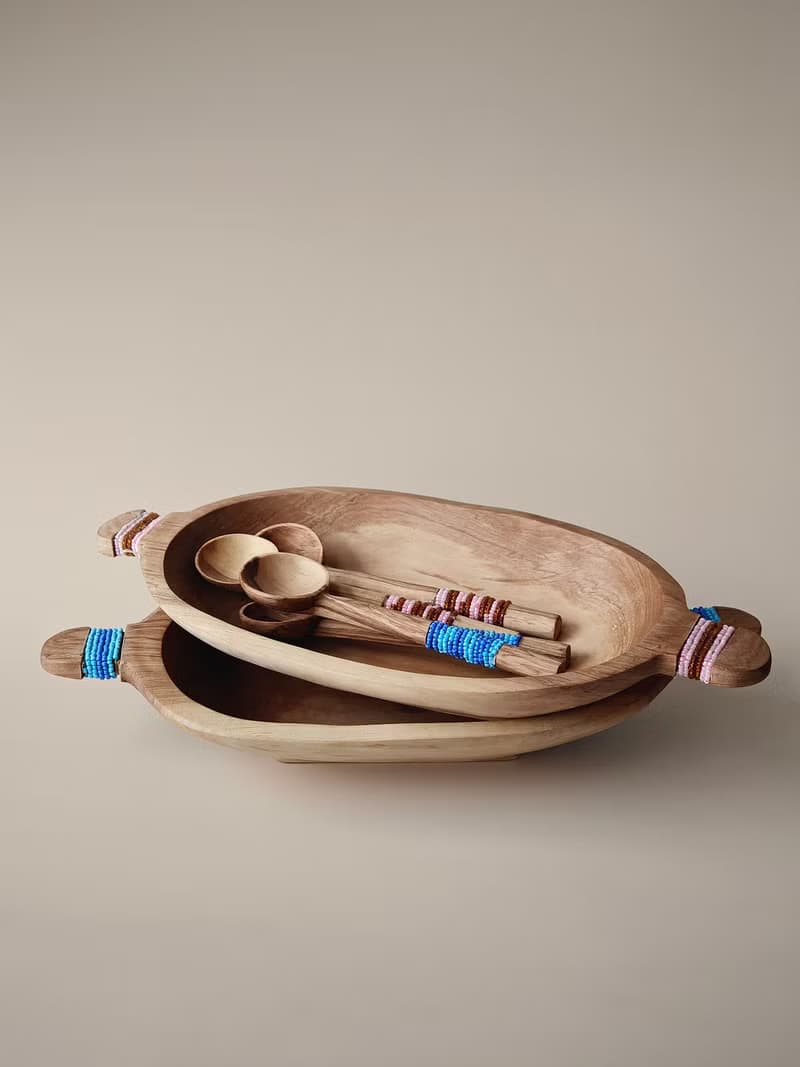 手工橄欖木裝飾木托盤套裝