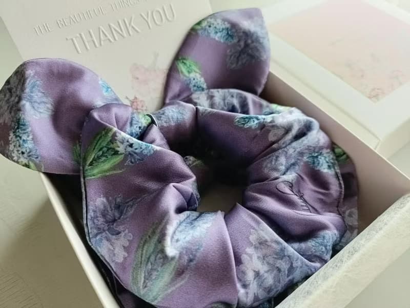 紫晶花園小甜甜圈蝴蝶結髮束