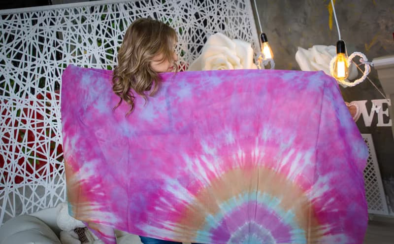 Cotton scarf Purple long hand dyed scarf Abstract shawl Great gift Tie dye scarf