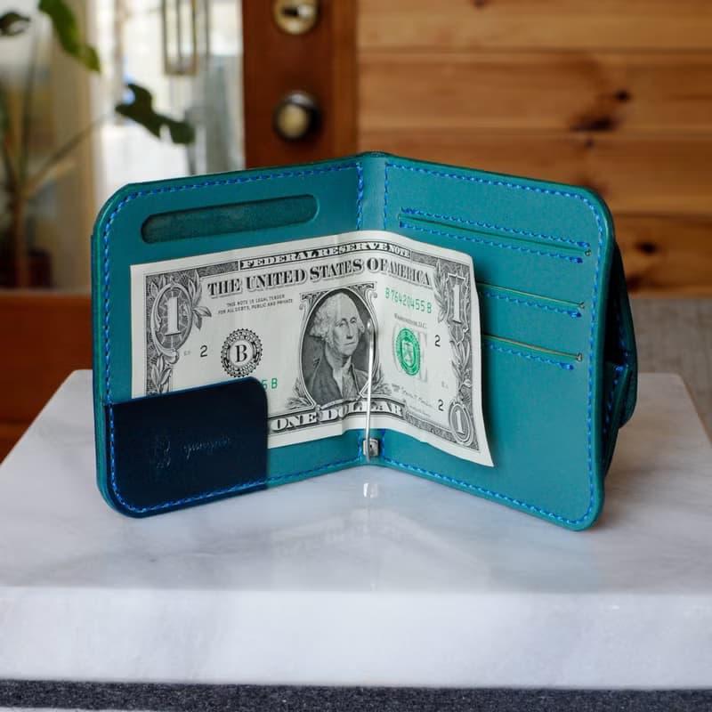 マネークリップの折財布B　No.5　ブッテーロ