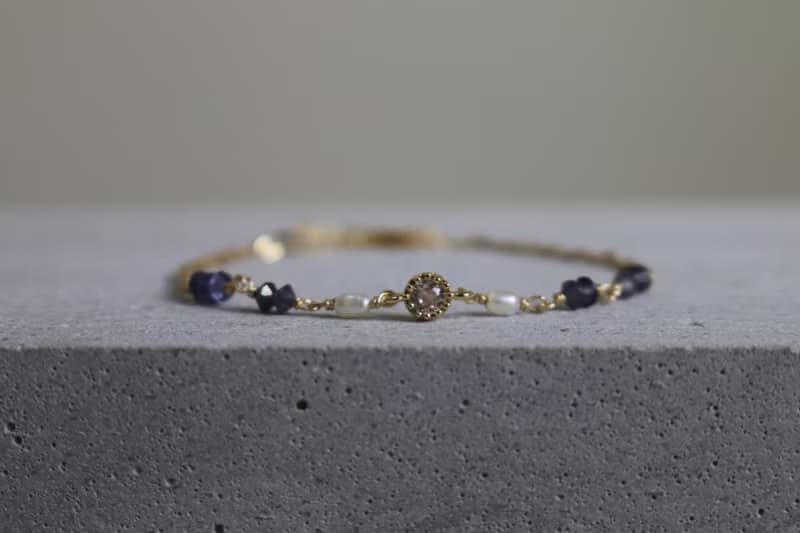 手鍊 鋯石 尖晶石 珍珠 - 神殿 -