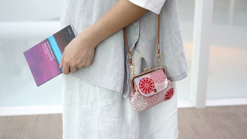 零錢包/京都奈設計口袋口金包-落英繽紛/和風設計