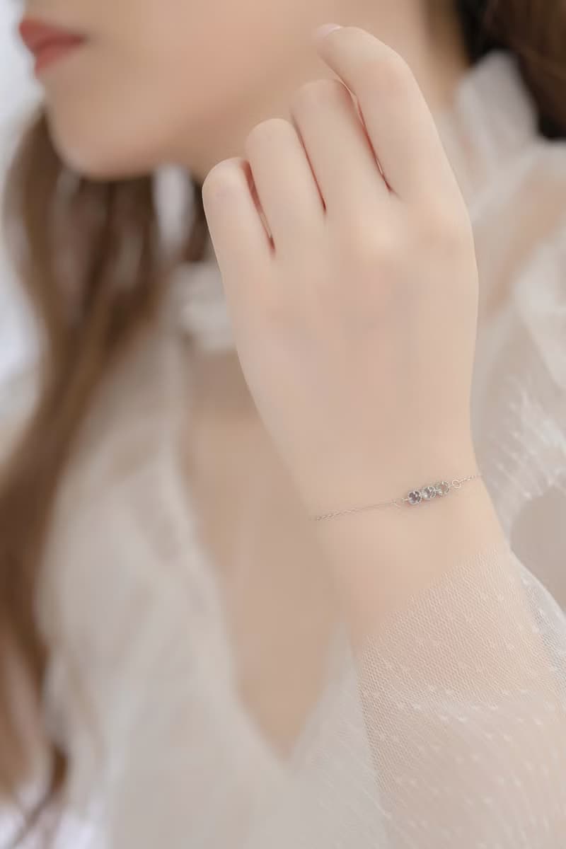 藍托帕石 堇青石 白水晶925純銀蛋糕排鑽風格手鍊