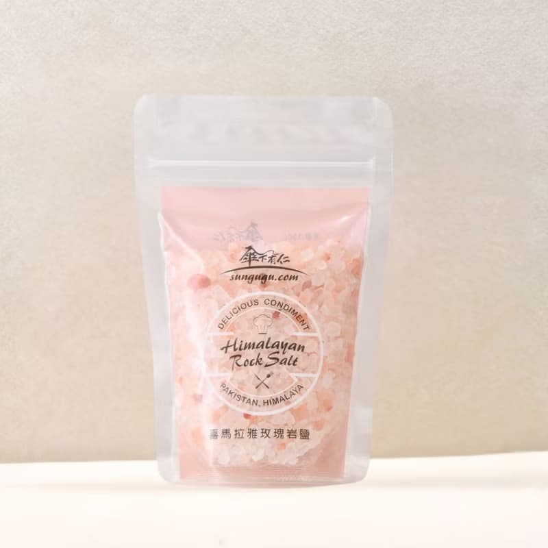 喜馬拉雅山玫瑰岩鹽150g袋裝(粗鹽)+竹蓋研磨罐組合