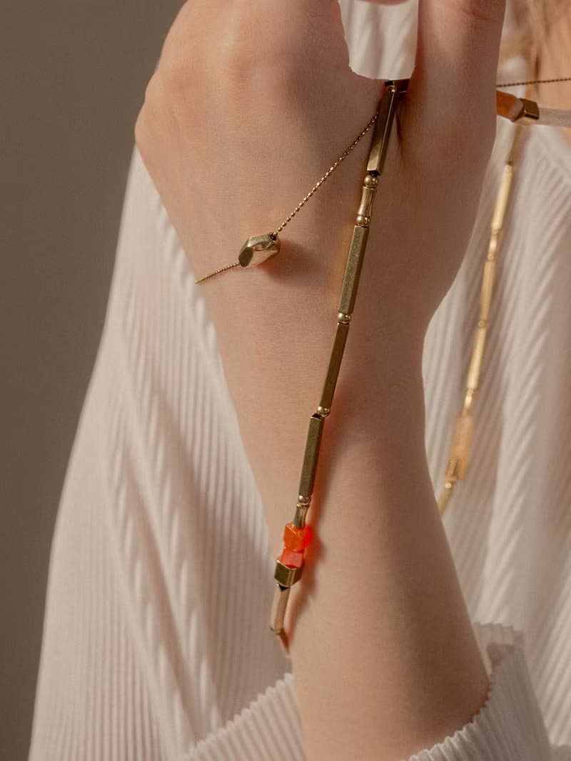 ARROGANT - 夏陽 * 玫瑰石 瑪瑙 東菱玉 礦石 黃銅 項鍊