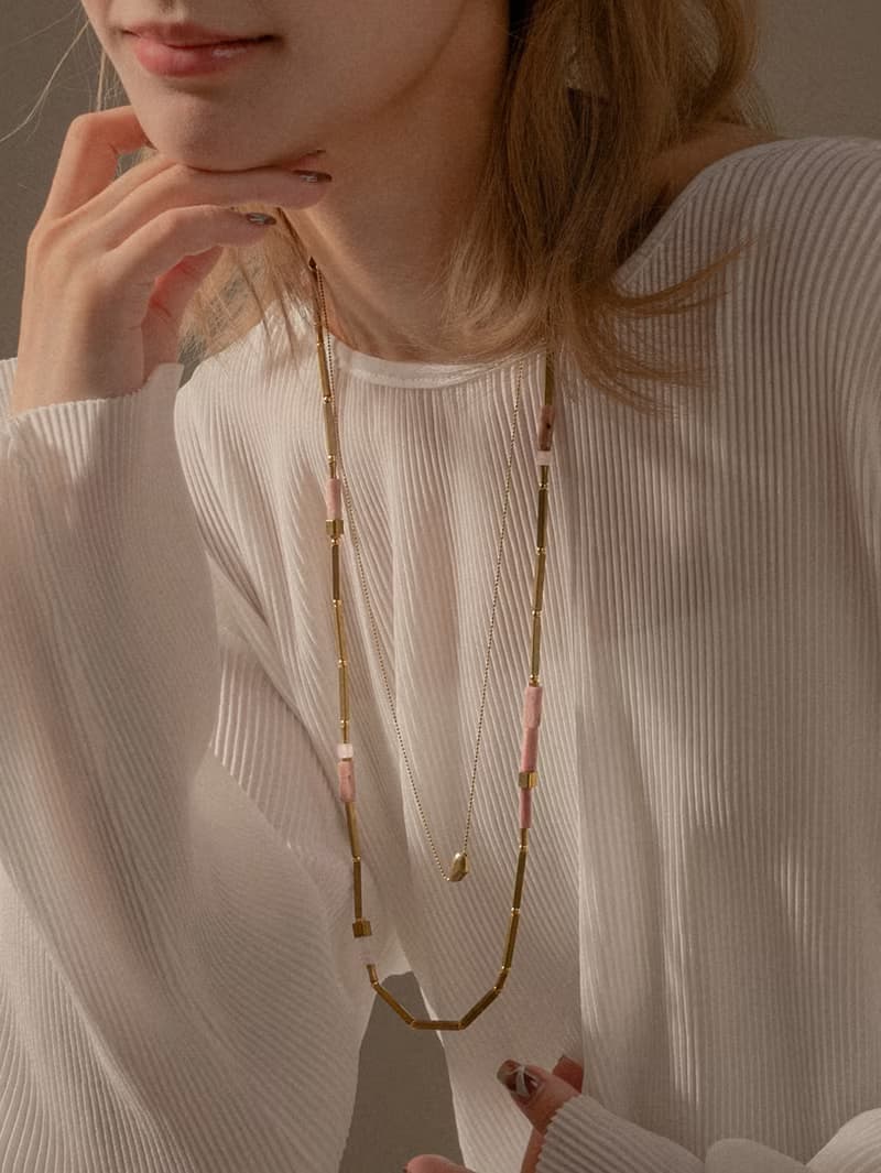 ARROGANT - 夏陽 * 玫瑰石 瑪瑙 東菱玉 礦石 黃銅 項鍊