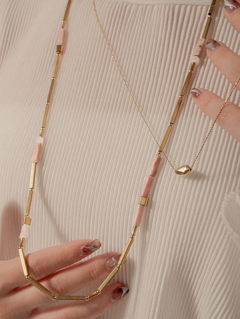 ARROGANT - 夏陽 * 玫瑰石 瑪瑙 東菱玉 礦石 黃銅 項鍊