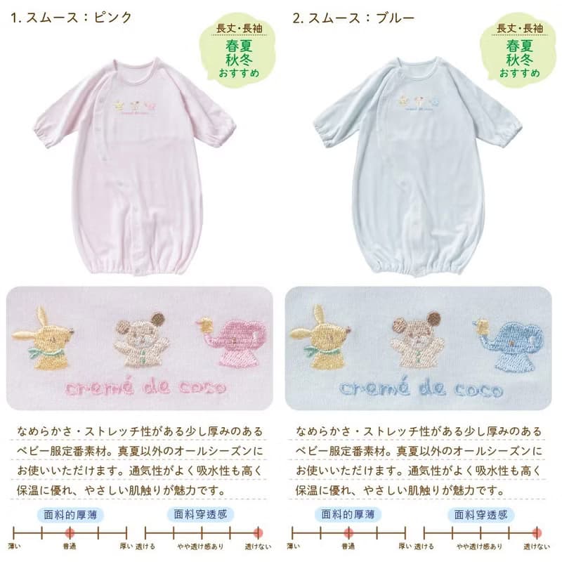 【日本OP mini】嬰兒兩用連身衣 四季款粉藍