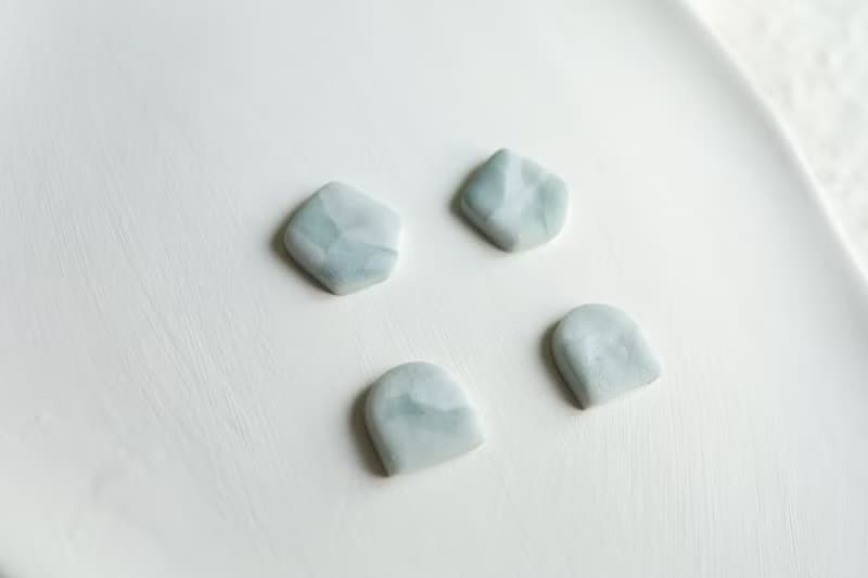 【手工軟陶】灰色雲霧 耳環耳夾