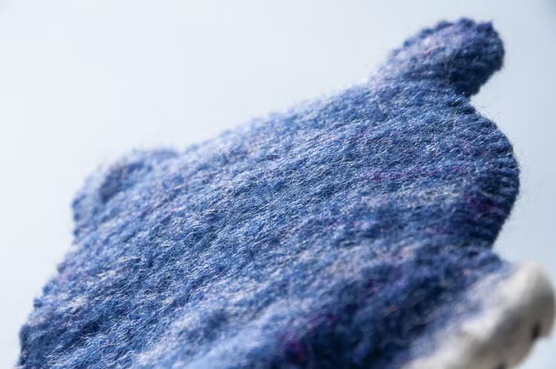 波希米亞森林系羊毛氈杯墊 動物濕氈杯墊-藍色貓咪毛孩子吸水杯墊