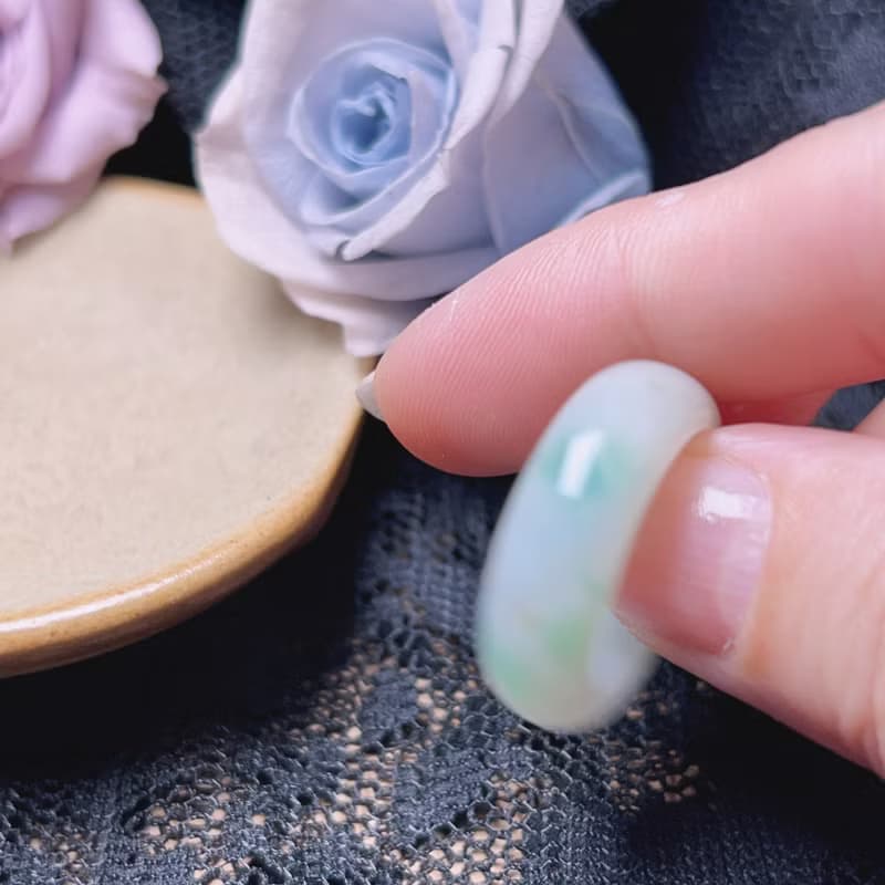 飄綠花翡翠戒指戒圈 | 國際12圍 | 天然緬甸玉翡翠A貨 | 送禮