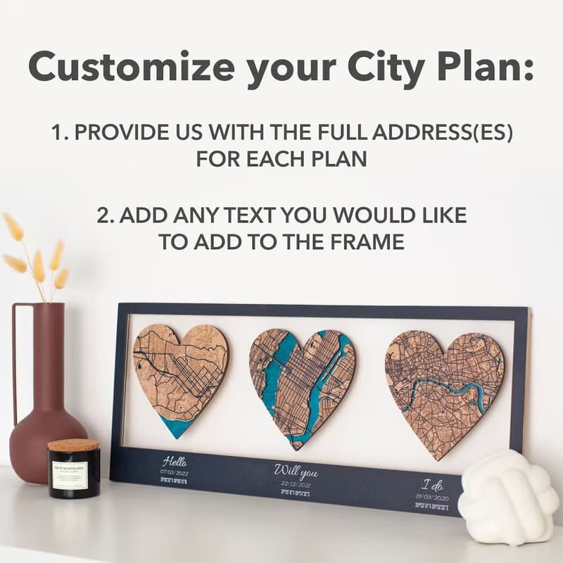 Custom City Map, Personalized Couple Gift, City Plan, New Home Owner Gift