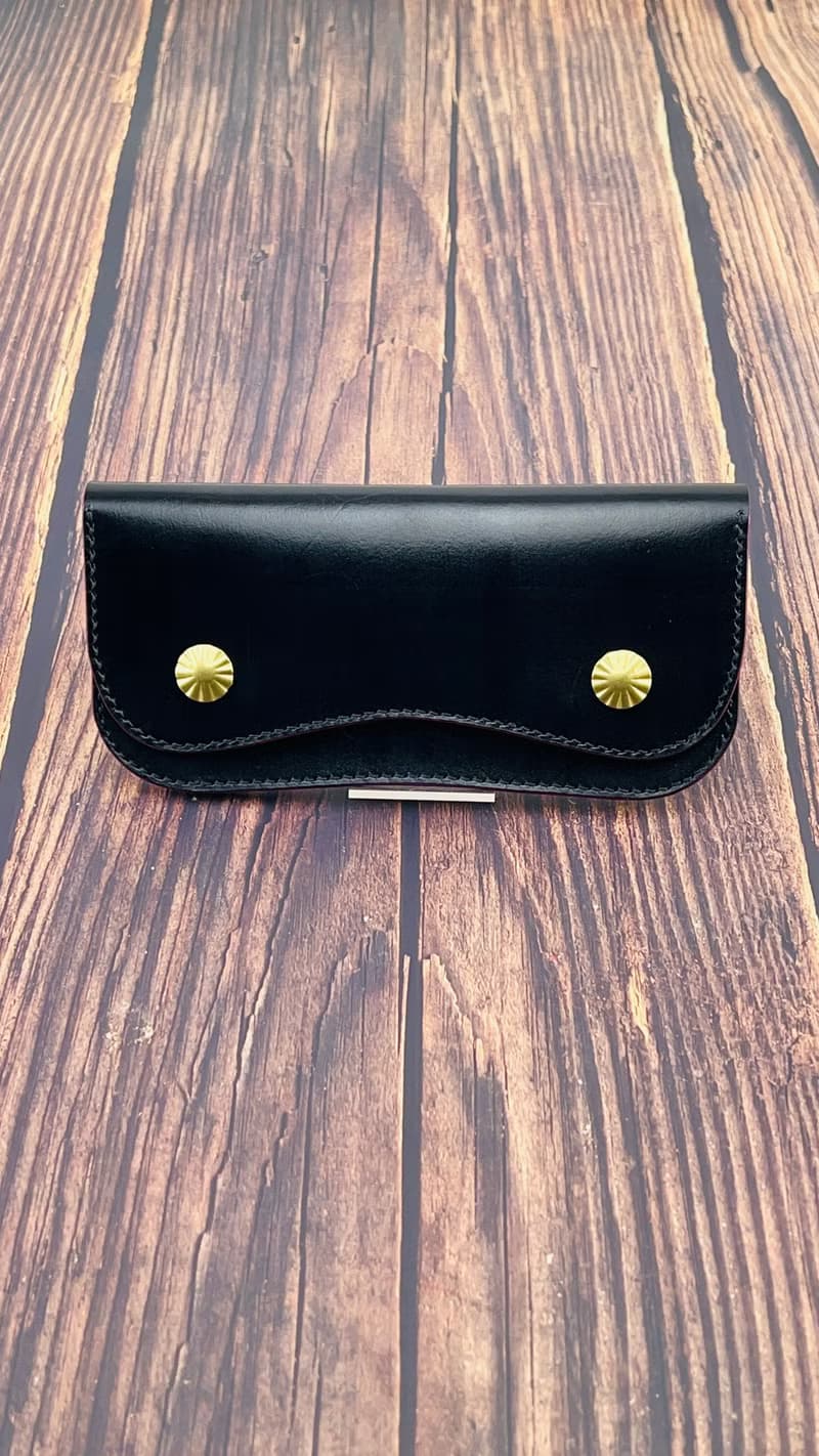 【長夾】SL.001簡約薄款卡車司機長夾/ 義大利植鞣革/ 黑底紫邊