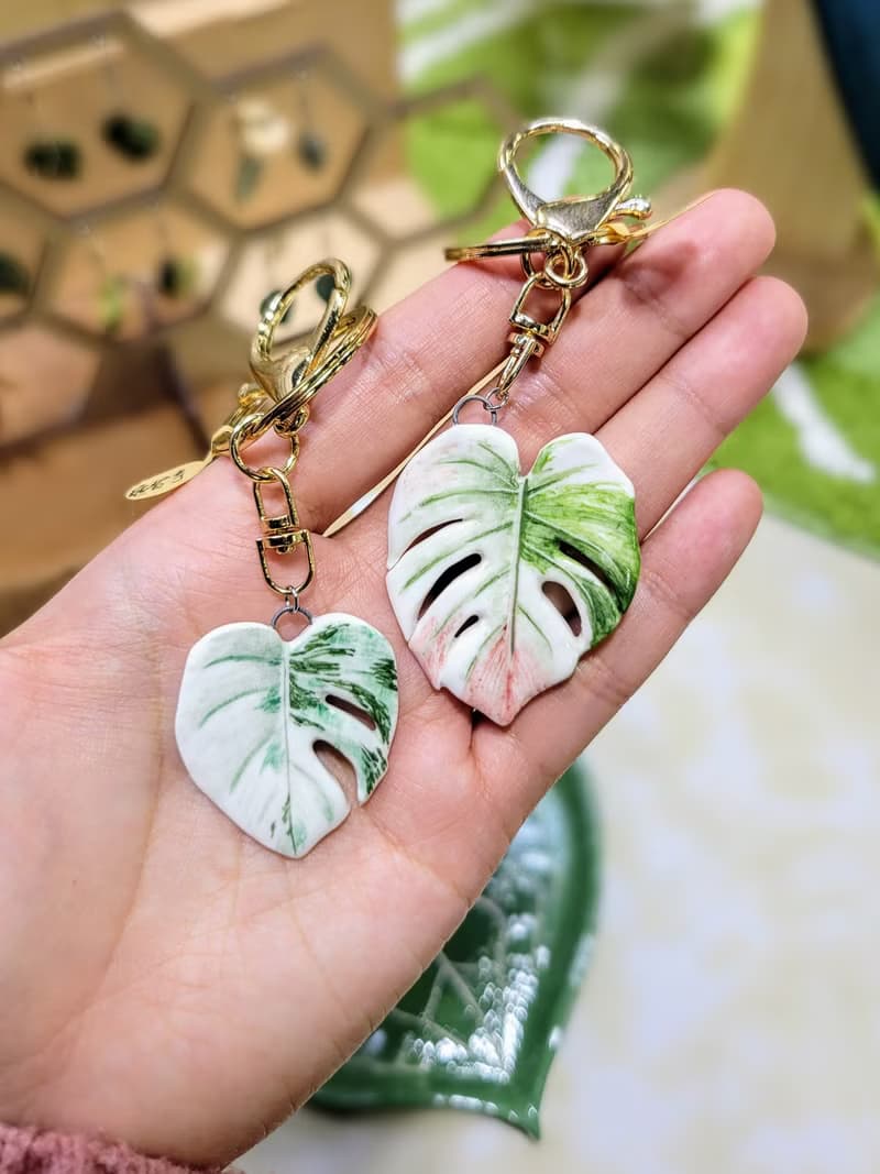 手作 觀葉植物吊飾 (雙面彩繪)