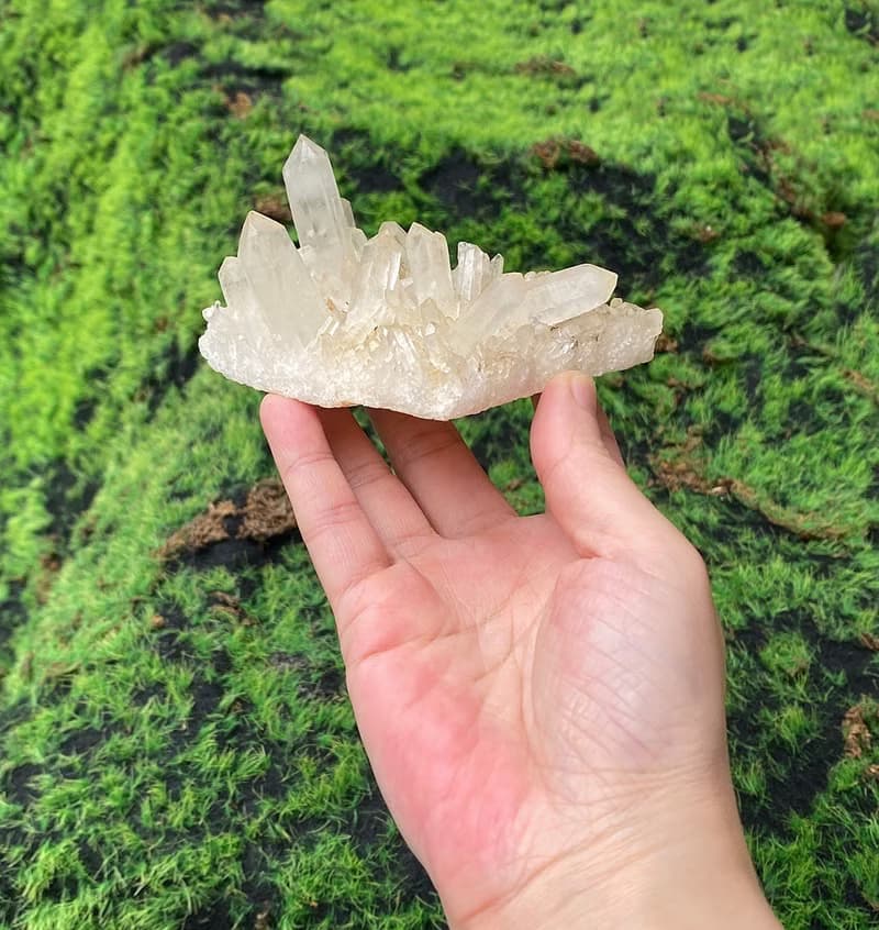 天然原礦能量白水晶簇 白水晶柱 雙生水晶 消磁淨化 辦公室 風水
