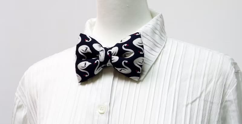 藏青白天鵝 手工立體蝴蝶結領結 bow tie *SK*