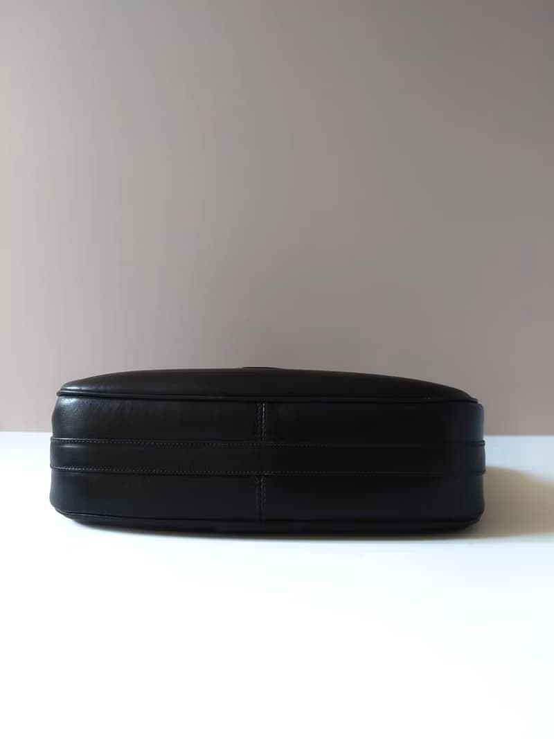 絕版古董包二手Celine凱旋門金扣馬鞍黑色皮革小包單肩側背孭手袋