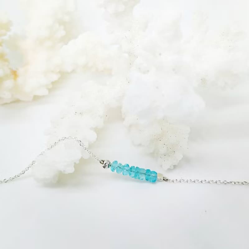 【純銀系列】冰藍 冰綠 磷灰石手鍊