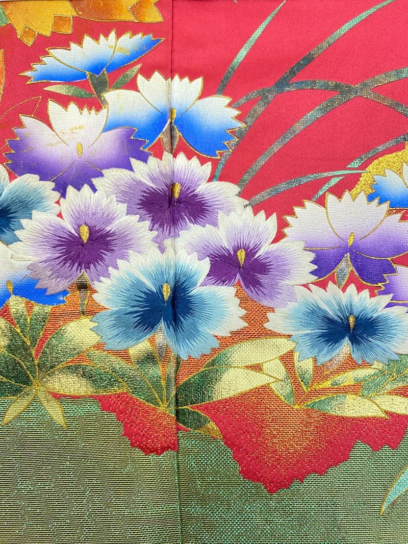 色打掛からつくるアートパネル　vintage 刺繍着物 和モダン 和風インテリア プレゼント 花柄 結婚祝 新築祝 長寿祝 縁起物 額装インテリア　5