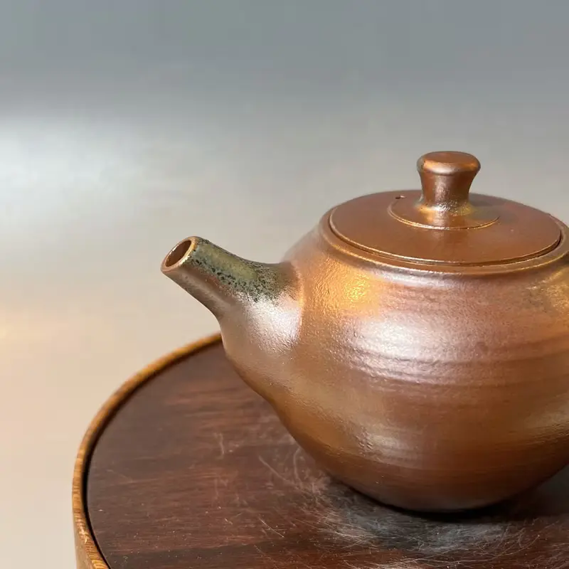 柴燒古樸落灰金彩茶壺 / 小平凡手作