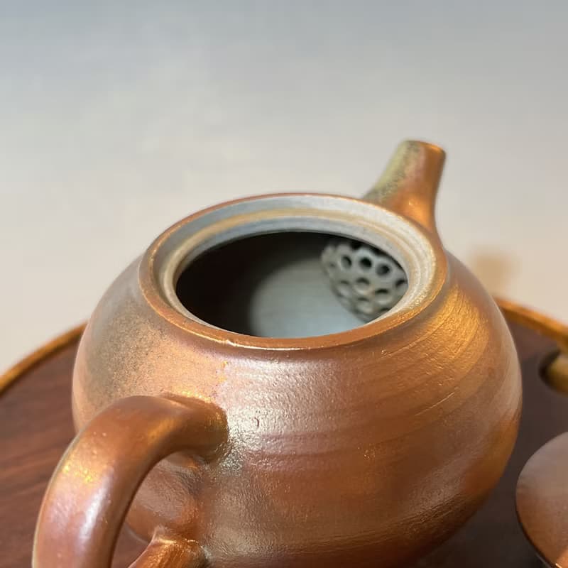 柴燒古樸落灰金彩茶壺 / 小平凡手作